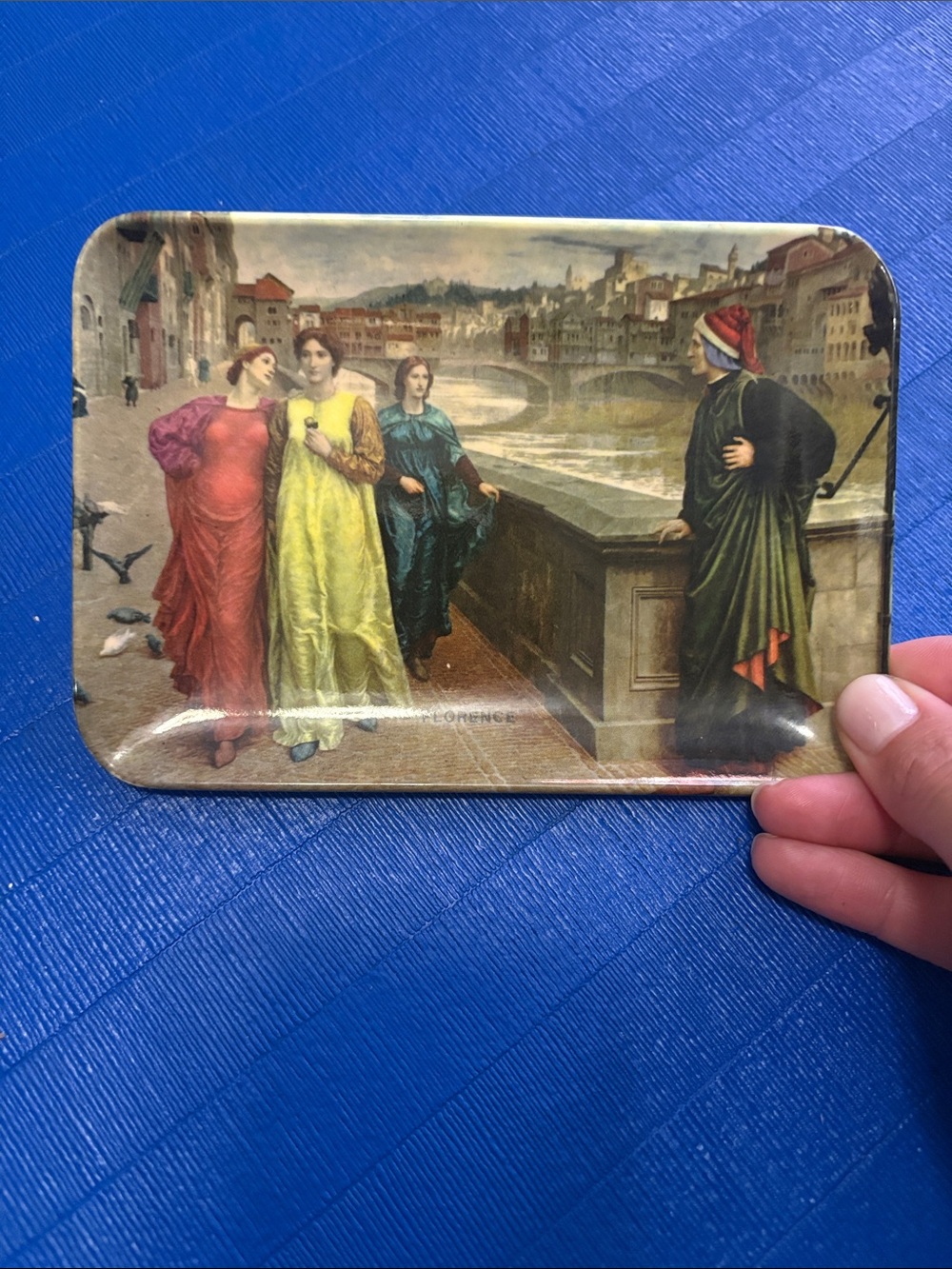 Vintage Florence Souvenir Trinket Dish of "Donte and Beatrice"